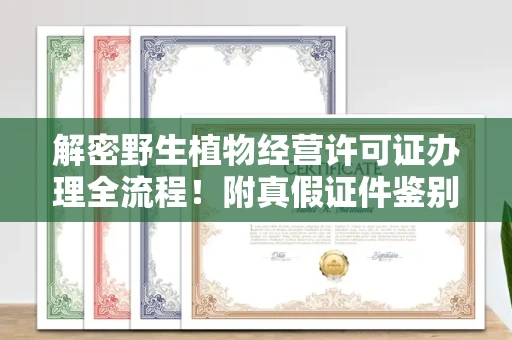 全国解密野生植物经营许可证办理全流程!附真假证件鉴别方法